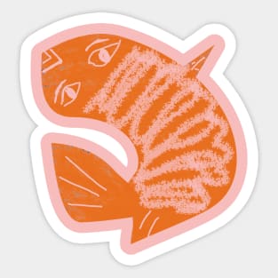 Orange fish Sticker